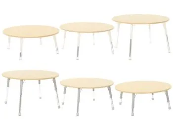 Round table Owlaf with height-adjustable legs in 2 colors Round table Owlaf with height-adjustable legs in 2 colors